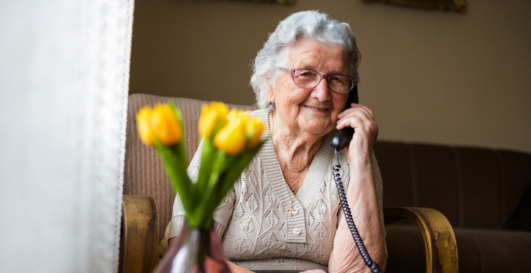 Lady in a care home