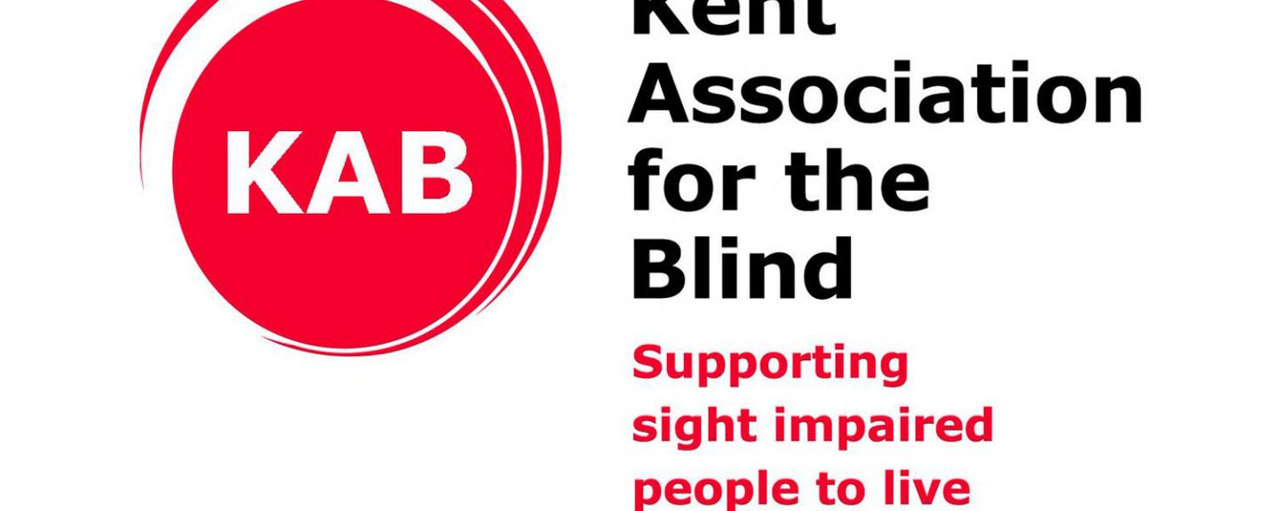 Kent association for the blind logo with their slogan 