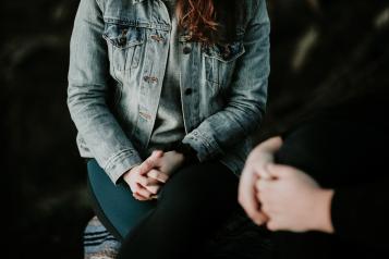 Two women sat next each other.