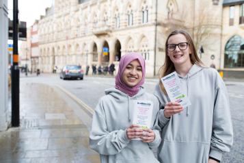 Young volunteers promoting Healthwatch