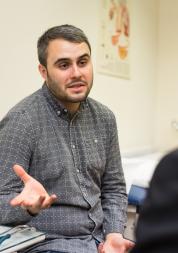 Man talking to his doctor